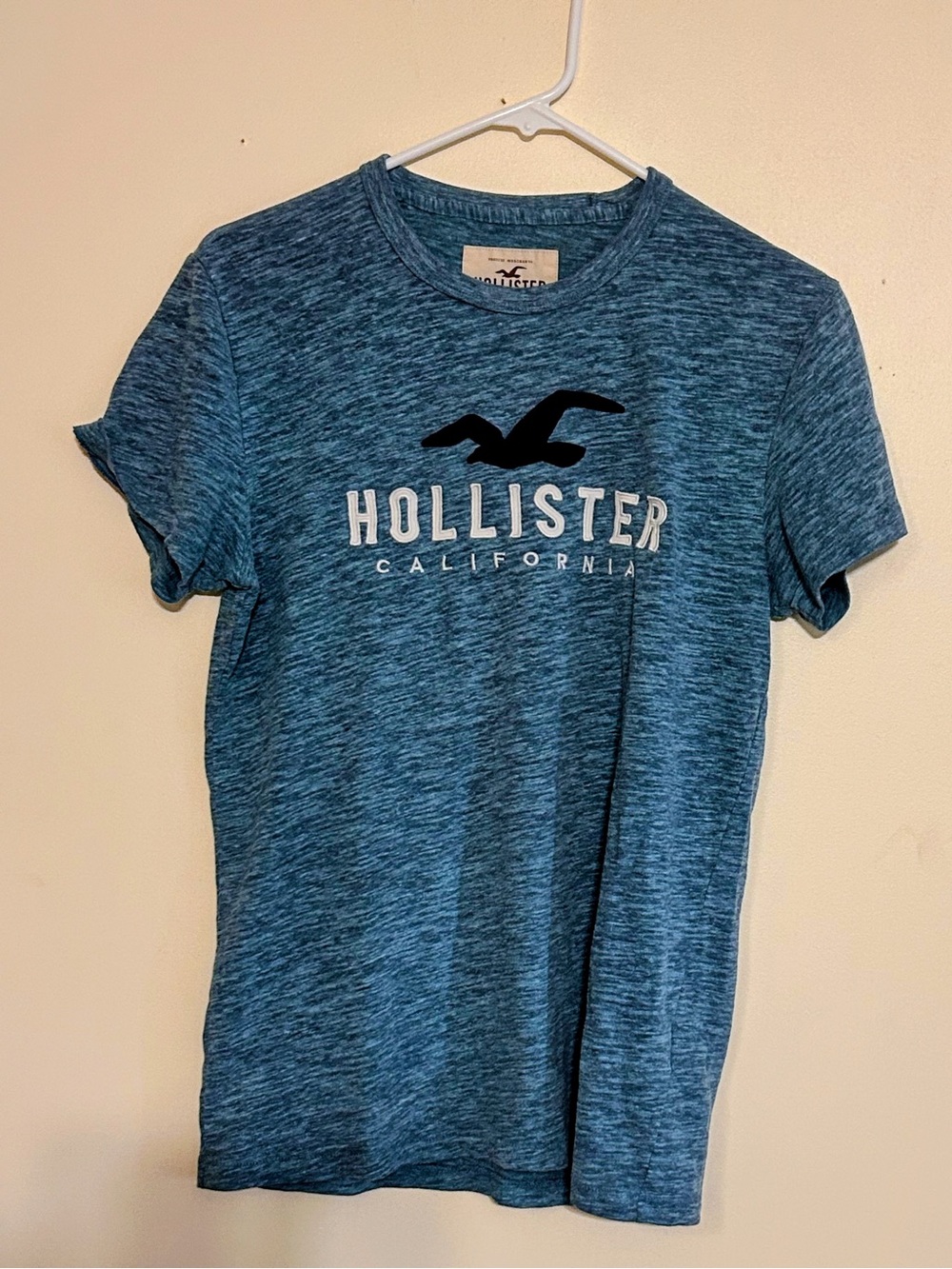 Hollister Teal Heather Logo Tee Size Small